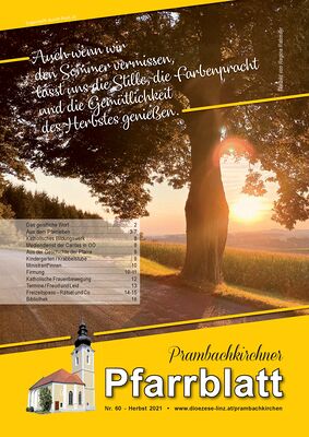 Pfarrblatt Sep./ Okt. 2021